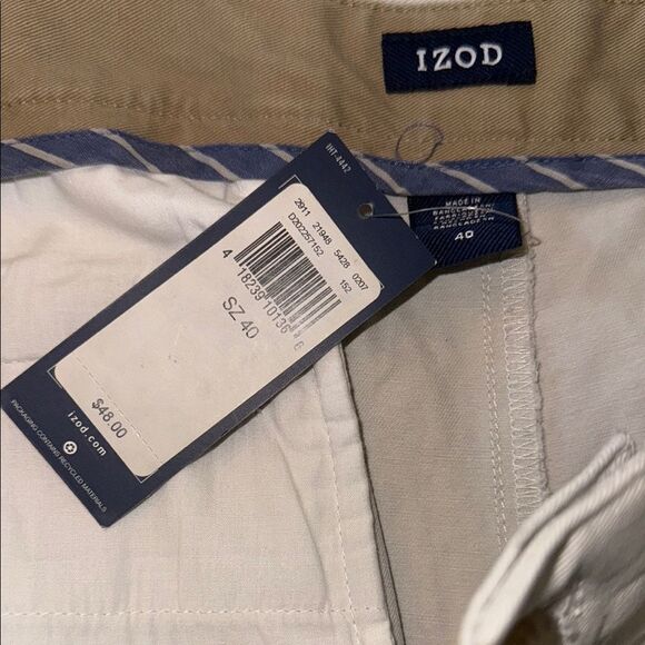 Izod Men's size 40 Shorts New w tags tan khaki Golf - Picture 9 of 11